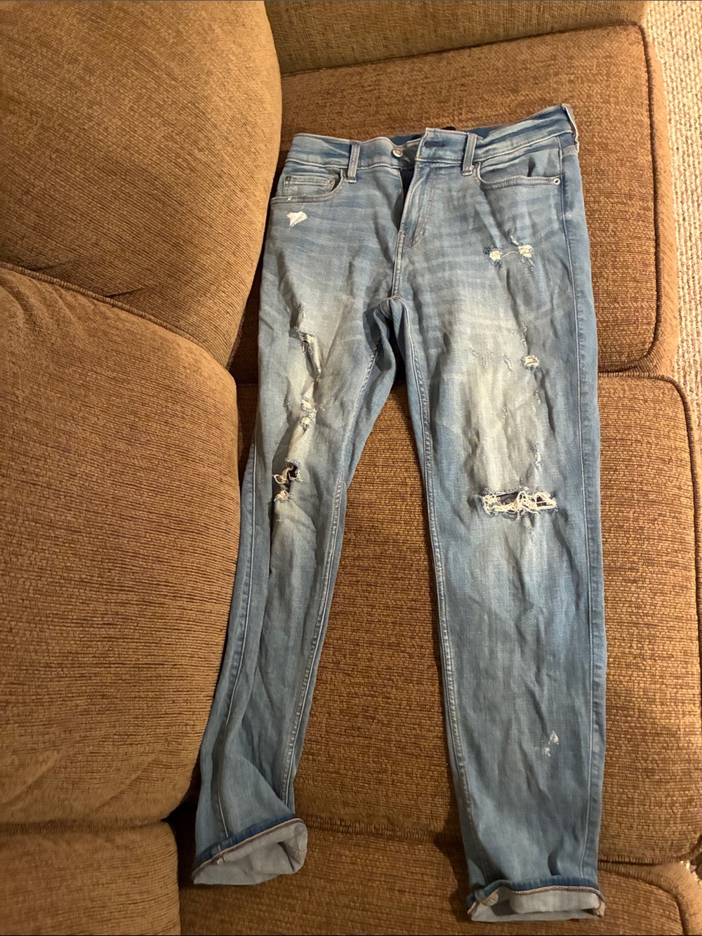Hollister Light Blue Distressed Skinny Jeans